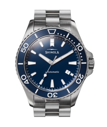 Shinola The Lake Michigan Monster Automatic Blue Watch 43mm Steel Bracelet hantent personnes