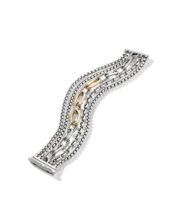 David Yurman Multi-Row Chain Bracelet with 18K Yellow Gold l'achat 