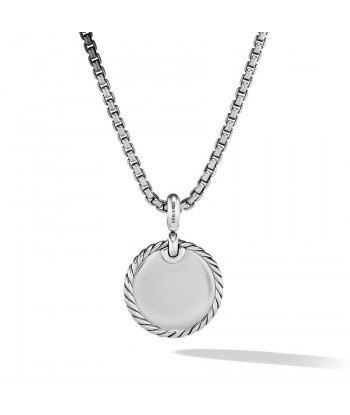 DY Elements Disc Pendant with Pave Diamonds 21MM Véritable concentré