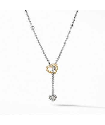 David Yurman Cable Collectibles Heart Y Necklace with 18K Yellow Gold and Pave Diamonds store