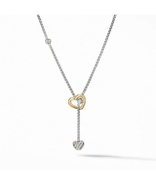 David Yurman Cable Collectibles Heart Y Necklace with 18K Yellow Gold and Pave Diamonds store