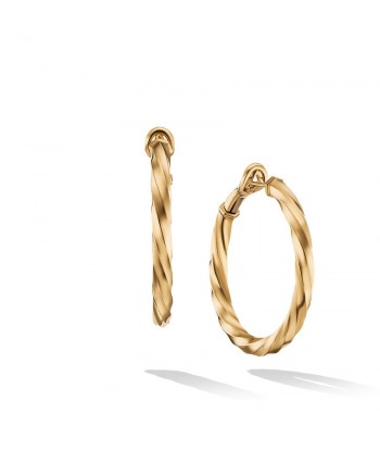 David Yurman Cable Edge Hoop Earrings in Recycled 18K Yellow Gold acheter