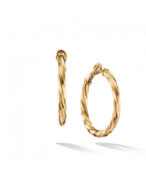 David Yurman Cable Edge Hoop Earrings in Recycled 18K Yellow Gold acheter