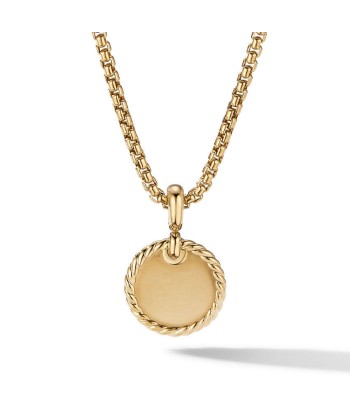 DY Elements Disc Pendant in 18K Yellow Gold with Pave Diamonds votre