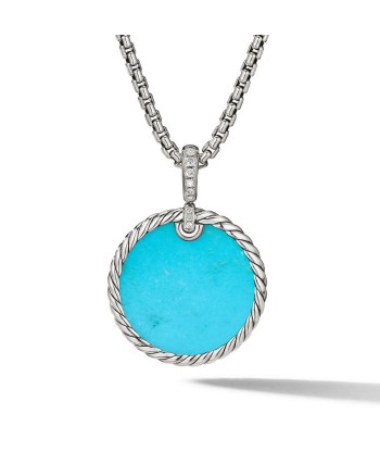 DY Elements Reversible Disc Pendant with Turquoise and Mother of Pearl and Pave Diamonds Toutes les collections ici