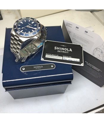 Shinola The Lake Michigan Monster Automatic Blue Watch 43mm Steel Bracelet hantent personnes