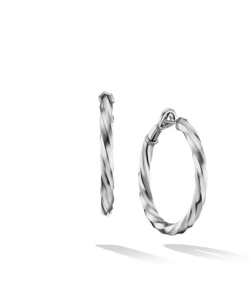 DY Cable Edge Hoop Earrings in Recycled Sterling Silver l'évolution des habitudes 