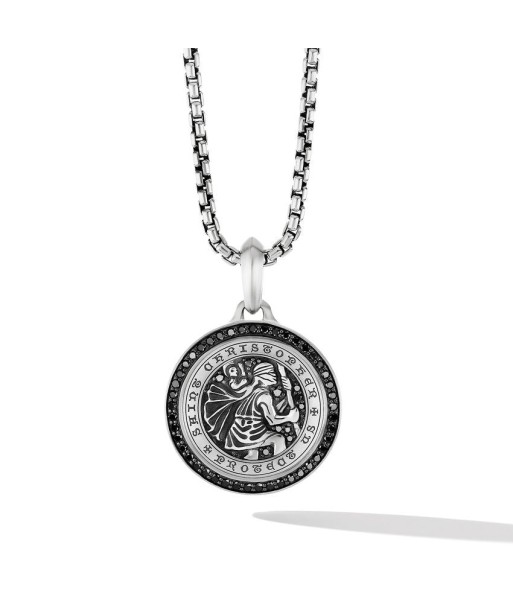 David Yurman St. Christopher Amulet with Pave Black Diamonds basket pas cher