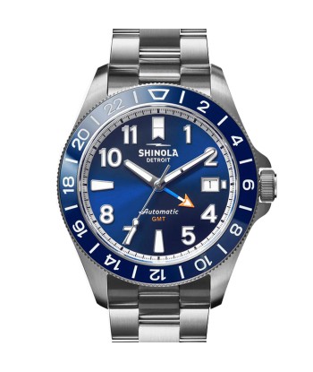 Shinola 40MM Monster GMT Automatic Navy Blue Dial Extra Ocean Plastic Strap Watch S0120247286 de la marque