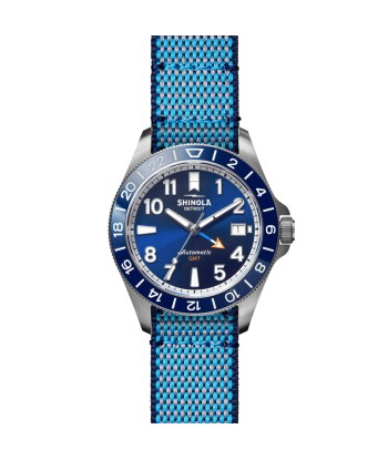 Shinola 40MM Monster GMT Automatic Navy Blue Dial Extra Ocean Plastic Strap Watch S0120247286 de la marque