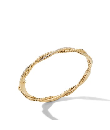 David Yurman Petite Infinity Bracelet in 18K Yellow Gold with Pave Diamonds soldes