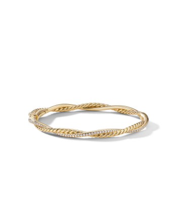 David Yurman Petite Infinity Bracelet in 18K Yellow Gold with Pave Diamonds soldes