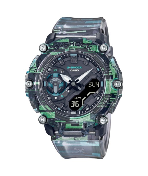 CASIO G-Shock GA2200NN-1A Digital Glitch Effect Clear Jelly Watch Limited livraison gratuite