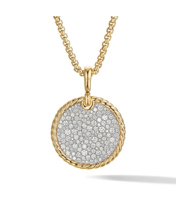 DY Elements Disc Pendant in 18K Yellow Gold with Pave Diamonds vente chaude votre 