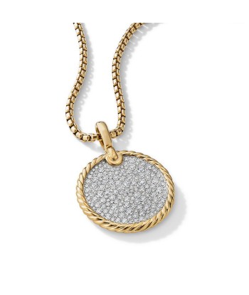 DY Elements Disc Pendant in 18K Yellow Gold with Pave Diamonds vente chaude votre 