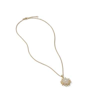 David Yurman Starburst Pendant Necklace in 18K Yellow Gold with Full Pave Diamonds hantent personnes