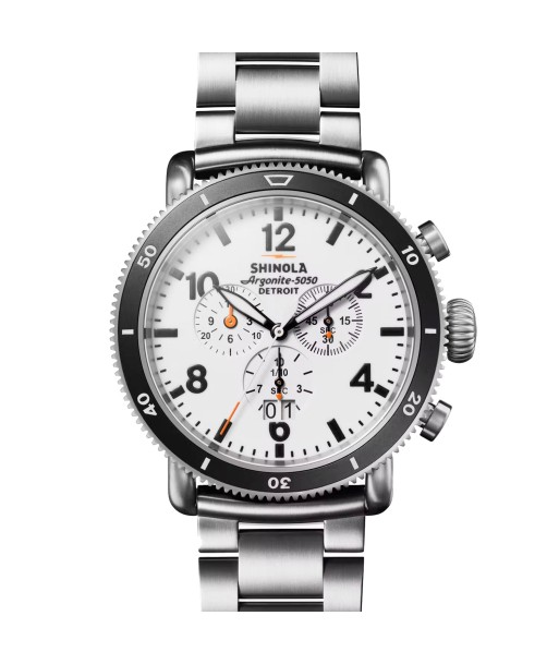 Shinola Titanium White Hurricane Runwell Sport Chronograph 48mm Watch 20224028 Paris Déstockage Promo