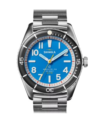 Shinola 42MM The Duck Bermuda Blue Steel Bracelet Watch S0120218978 chez Cornerstreet bien 