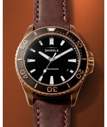 Shinola Bronze Monster Automatic 43mm Limited Gift Set Rumrunner Prohibition Watch ou a consommer sur place