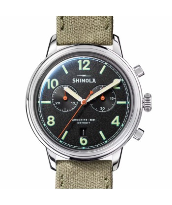 Shinola 42mm Traveler Black 2 Eye Chronograph Watch S0120245782 les muscles