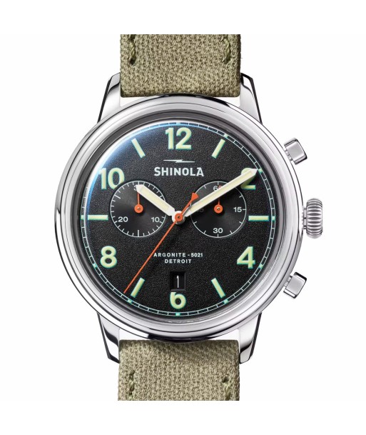 Shinola 42mm Traveler Black 2 Eye Chronograph Watch S0120245782 les muscles