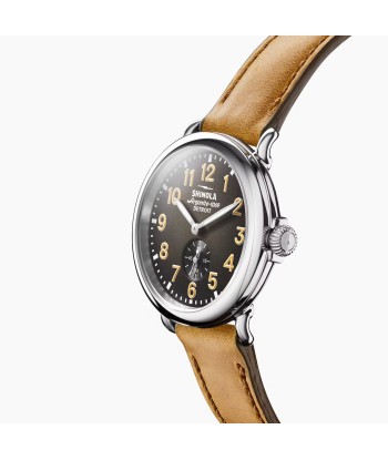 Shinola 41MM Runwell Degrade Black Dial Leather Watch S0120245781 destockage