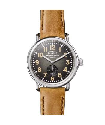 Shinola 41MM Runwell Degrade Black Dial Leather Watch S0120245781 destockage