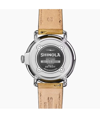 Shinola 41MM Runwell Degrade Black Dial Leather Watch S0120245781 destockage