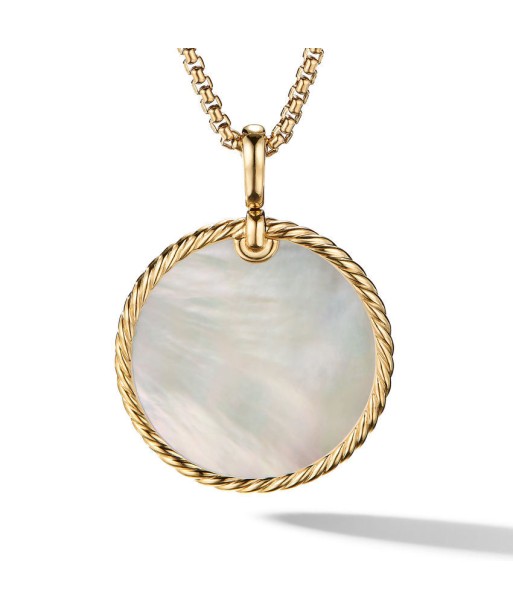 DY Elements Reversible Disc Pendant in 18K Yellow Gold with Black Onyx and Mother of Pearl Par le système avancé 