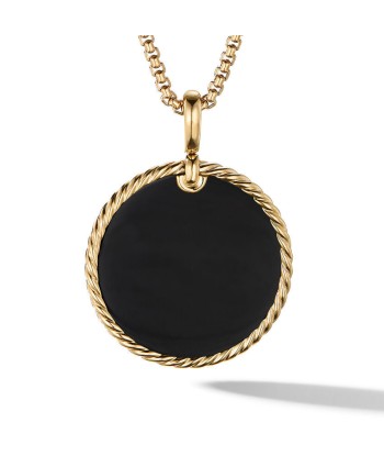 DY Elements Reversible Disc Pendant in 18K Yellow Gold with Black Onyx and Mother of Pearl Par le système avancé 