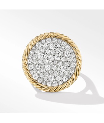 DY Elements Ring in 18K Yellow Gold with Pave Diamonds, 18MM français