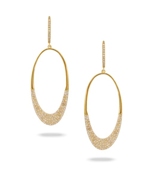 Doves Fibonacci 14K Yellow Gold Diamond Oval Drop Earrings 50-70% off 