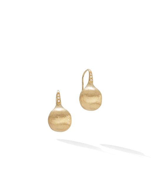 Marco Bicego Africa Boule 18K Yellow Gold and Diamond Medium French Wire Earrings vente chaude votre 