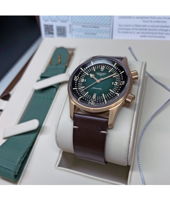 Longines Legend Diver 42MM Automatic Green Bronze Case Nato Watch L37741502 Amélioration de cerveau avec