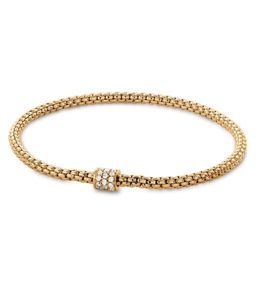 Hulchi Belluni Bracelet Single Pave Diamond Barrel Bead Yellow Gold 20351-YW suggérées chez