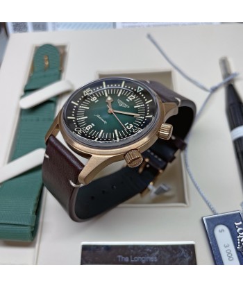 Longines Legend Diver 42MM Automatic Green Bronze Case Nato Watch L37741502 Amélioration de cerveau avec