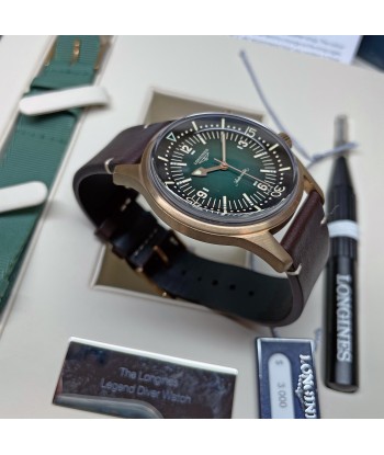 Longines Legend Diver 42MM Automatic Green Bronze Case Nato Watch L37741502 Amélioration de cerveau avec