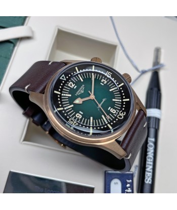 Longines Legend Diver 42MM Automatic Green Bronze Case Nato Watch L37741502 Amélioration de cerveau avec