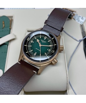 Longines Legend Diver 42MM Automatic Green Bronze Case Nato Watch L37741502 Amélioration de cerveau avec