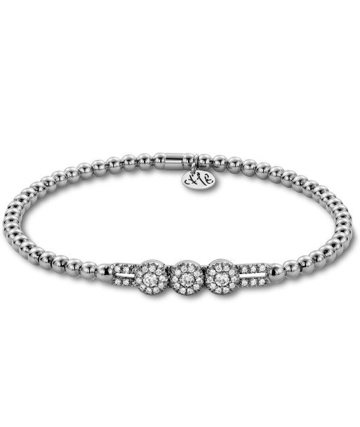 Hulchi Belluni Fidget Bracelet with Three Pave Diamond Moveable Stations White Gold Stretch Stackable vous aussi creer 