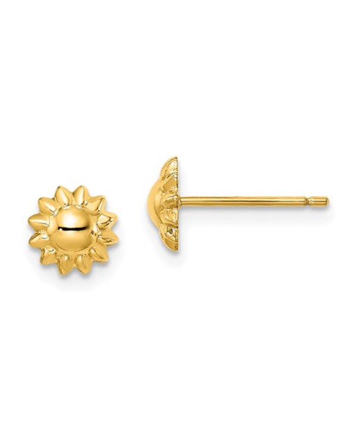 14k Yellow Gold Sun Post Earrings Jusqu'à 80% De Réduction