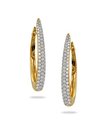 Doves 18K Yellow Gold Diamond Oval Hoop Earrings ou a consommer sur place