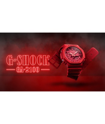 Casio G-Shock Red CasiOak Carbon Core Guard 2100 Series GA2100-4A paiement sécurisé