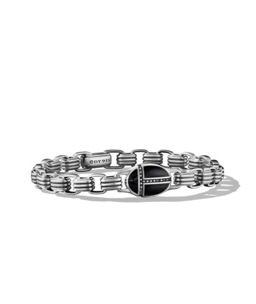 David Yurman Gents Cairo Chain Link Bracelet with Black Onyx and Pave Black Diamonds Dans la société mordern