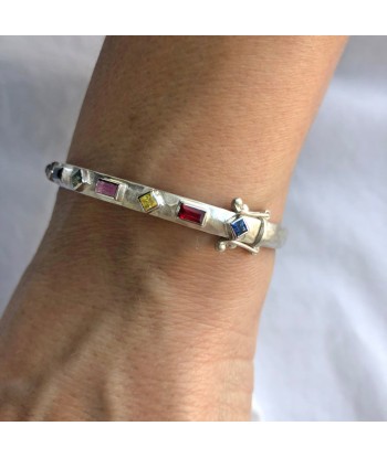 Lika Behar "Prismic" Bracelet Silver with Multicolor Sapphires PZ-B-111-SILSA-9 france