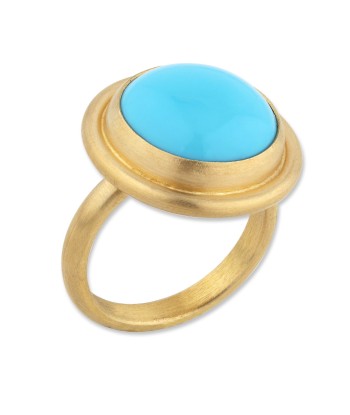 Pre-owned Lika Behar 22k Gold "Sloane" Sleeping Beauty Turquoise Ring à prix réduit toute l'année