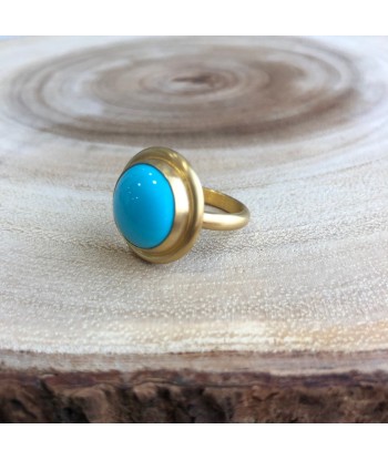 Pre-owned Lika Behar 22k Gold "Sloane" Sleeping Beauty Turquoise Ring à prix réduit toute l'année