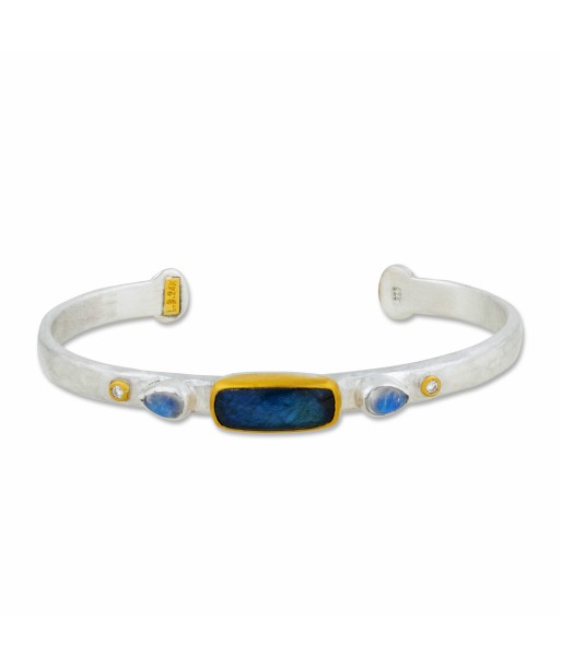 Lika Behar "Moondance" Open Bracelet Silver & 24K Gold Moonstone & Labradorite Onyx Doublet suggérées chez