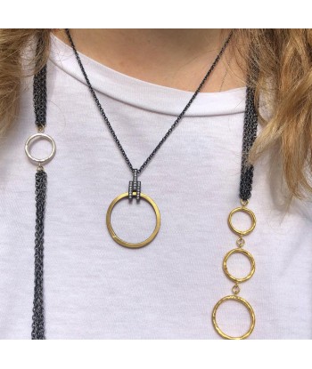 Lika Behar "Bubbles" Multichain Necklace in Sterling Silver & 24K Gold 36" BUB-N-115-GXSIL en stock