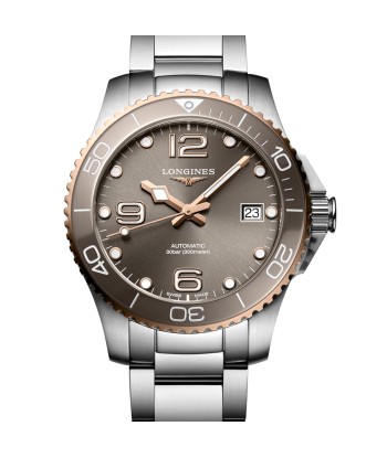 Longines Hydroconquest 39MM Automatic Sunray Grey Dial Pink Highlights Watch L37803786 la colonne vertébrale